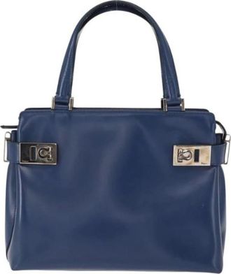 Ferragamo Pre-owned Handbags, female, Blue, Size: ONE SIZE Pre-owned Leather Tote