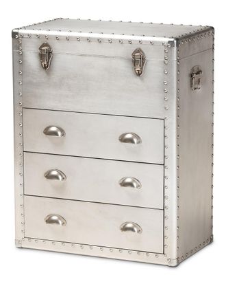 Baxton Studio Serge 3-Drawer Accent Storage Chest