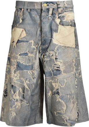 Bows & Arrows trompe-loeil print shorts - Blue
