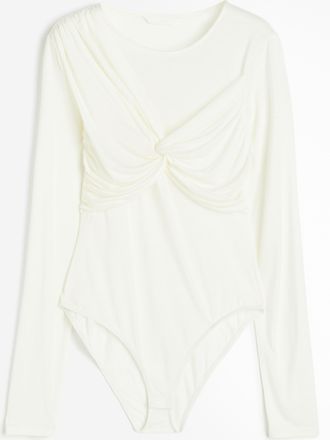H&M Drapierter Jerseybody - White
