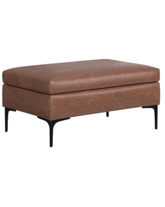 Simpli Home Rebecca 36In Mid Century Rectangle Rectangular Coffee Table Storage Ottoman With Lift Up Lid
