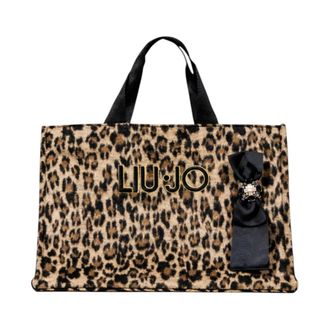 Liu Jo Handbags, female, Black, ONE SIZE, Elegant Tote Bag with Bow Charm