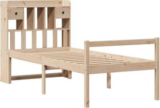 vidaXL Cama Con Estanter&iacute;a Sin Colch&oacute;n Madera Maciza De Pino 75x190 Cm Vidaxl