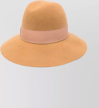 Borsalino wide brim wool hat with bow detail