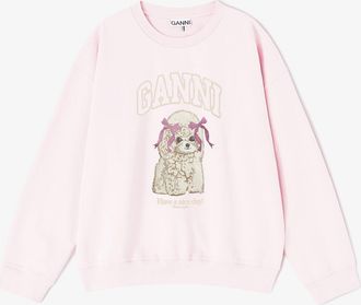 Ganni Pink Poodle Sweatshirt - Size XS Organic Cotton