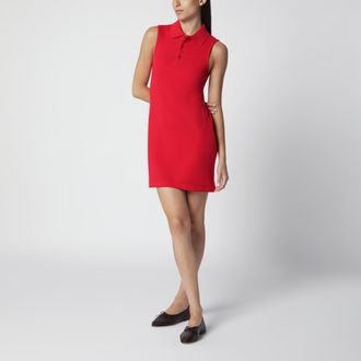 Flore Flore Abito polo Lauren senza maniche in cotone rosso