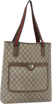Gucci Pre-owned Tote Bags, female, Beige, Size: ONE SIZE Pre-owned Vintage Canvas Tote