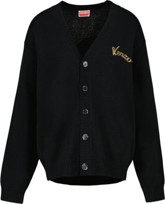 Kenzo Jumping Tiger Cardigan - Heren - Vesten - Zwart - M - Katoen - Truien & Vesten