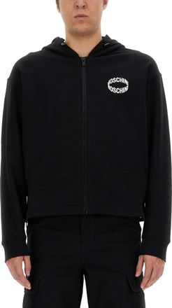 Moschino Black Zip-Up Hoodie