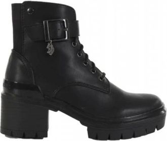 U.S.Polo Association Haley 001 Veterlaarsjes met veters - Dames - Veterlaarzen - Zwart - 38 EU - Leer - Schoenen