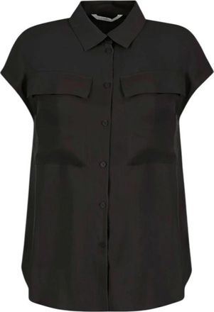 A|X Armani Exchange Camicia - Dames - Overhemden - Zwart - M - Polyester - Overhemden