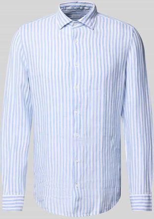 Seidensticker Slim Fit Leinenhemd aus reinem Leinen mit Kentkragen in Bleu, Gr&ouml;&szlig;e 44