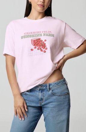 Florence By Mills Boyfriend Graphic T-Shirt in Pink Strawberry Field at Nordstrom, Size Xx-Small