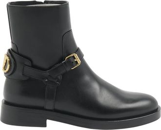 Valentino VLogo Signature Enkellaarsjes - Dames - Enkellaarsjes - Zwart - 39 EU - Leer - Schoenen