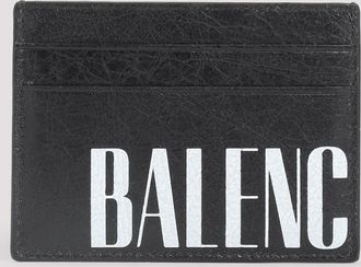 Balenciaga Mens Editor Card Case - Black Leather - One Size