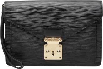 Louis Vuitton Epi Black Noir Leather Clutch Bag Pochette (Pre-Owned)