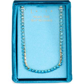 Leith Crystal Tennis Necklace in Blue Multi- Gold at Nordstrom Rack