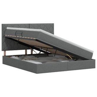 vidaXL Letto Con Contenitore E Materasso Grigio Scuro 140 X 200 Cm Vidaxl