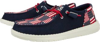 Hey Dude Womens Wendy Funk Americana Shoes In Navy / Red
