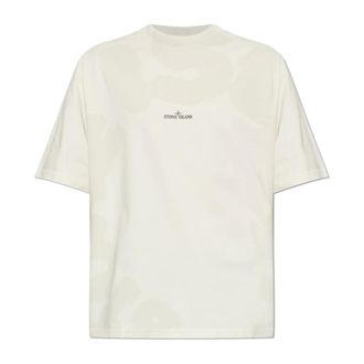 Stone Island T-Shirts, male, Beige, Size: 2XL T-shirt with printed logo