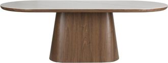 Mathi Design Mesa Ovalada de Comedor en Nogal y M&aacute;rmol L200