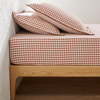 La Redoute Interieurs Hoeslaken katoen seersucker 30 cm Cottage caramel