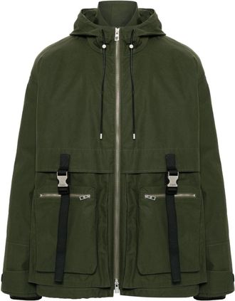 Loewe water-repellent hooded parka - men - Polyamide/Cotton/Polyester - 52 - Green
