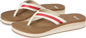 Sanuk Highland Stripe Womens Wedge Shoes Red : 10 B - Medium, Rubber
