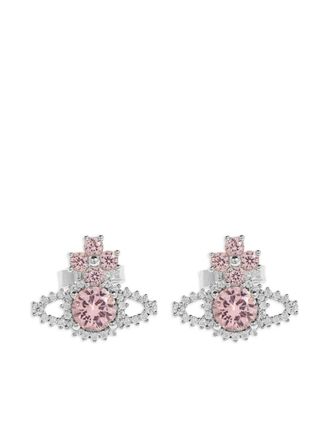 Vivienne Westwood Orecchini Orb con cristalli - Argento