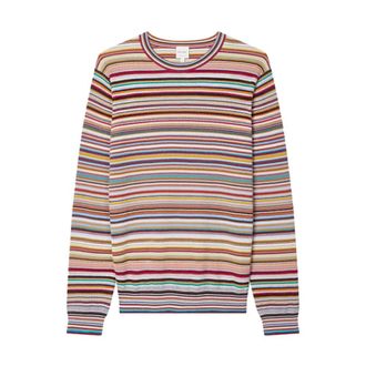 Paul Smith Maglia Girocollo Classica a Righe in Cotone - - Knitwear - Uomo - Multicolore - M