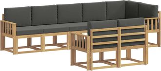 vidaXL Conjunto De Sof&aacute;s De Exterior 8 Uds. Blanco Y Antracita Vidaxl