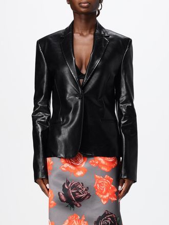 Msgm Blazer monopetto in pelle sintetica con rever a lancia