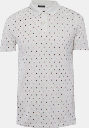 HUGO BOSS Boss By Hugo Boss White Printed Pique Polo T-Shirt