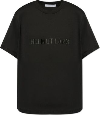 Helmut Lang T-shirt met logo - Heren - T-shirts - Zwart - M - Katoen - Tops