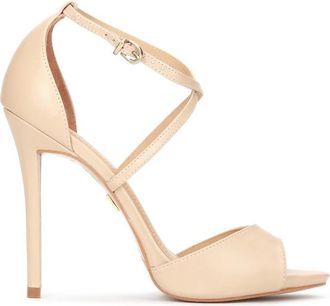 Kazar Dames beige sandalen - Dames - Sandalen met hakken - Beige - 38 EU - Leer - Schoenen