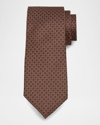 Charvet Men & apos;s Silk Micro-Geometric Tie