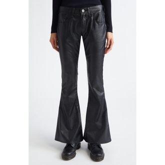 Junya Watanabe Faux Leather Flare Pants in Black at Nordstrom Rack, Size Large