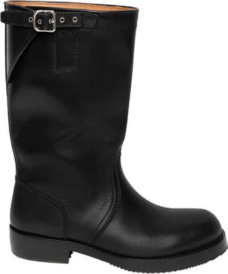 Dries Van Noten Stivali Da Motociclista In Pelle-Uomo