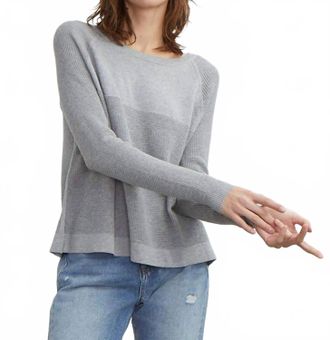 Autumn Cashmere Flared Thermal Crew Sweater In Grey