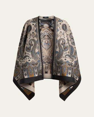 Etro Paisley Wool-Blend Cape