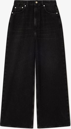 Ganni Black Baggy Jeans in Washed Denim - Size 24 Organic Cotton
