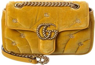 Gucci Gg Marmont Matelasse Suede Shoulder Bag