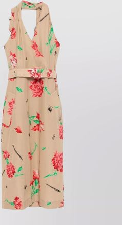 Moschino halterneck belted midi dress