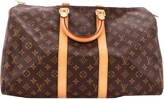 Louis Vuitton Brown Monogram Canvas Keepall Bag 45 (Authentic Pre-Loved)