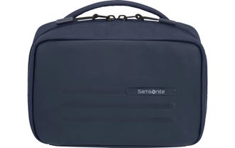 Samsonite Kulturbeutel SAMSONITE Stackd, Damen, Gr. B/H/T: 9cm x 14cm x 22cm, blau (dunkelblau), Polyester, Polyurethan (PU), Taschen Kulturbeutel