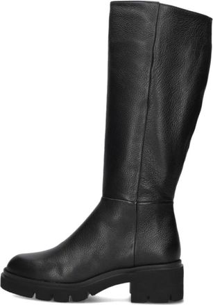 Softwaves Schoenen, Dames, Zwart, 40 EU, Wol, Zwarte Leren Laarzen voor Stijlvolle Winter