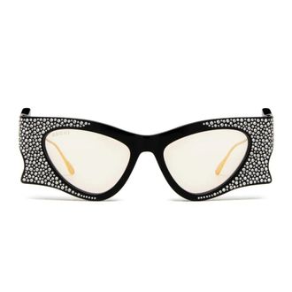 Gucci Sunglasses, female, Black, 51 MM, Stylish Sunglasses with Strass Detail