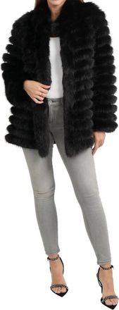 Love Token Reversible Faux Fur Nylon Jacket In Black