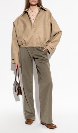 Victoria Beckham Creased Trousers, Womens, Green