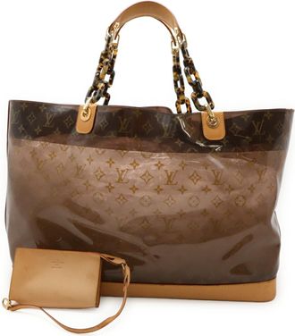 Louis Vuitton Brown Vinyl Leather Tote Bag (Pre-Owned)